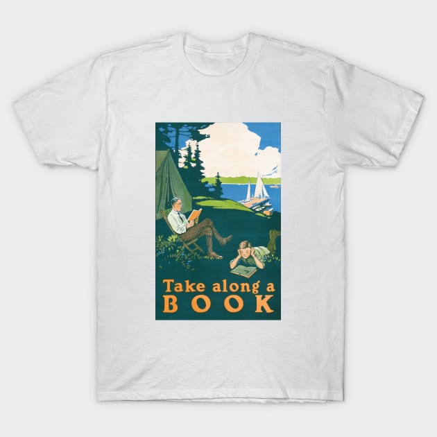 Take along a book (1910) camping poster by Magnus Norstad T-Shirt by dailycreativo